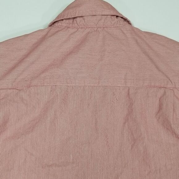 DH3 Shirt Men's Small Button Down Long Sleeve 100% Cotton Off Red Office Preppy - Picture 10 of 10